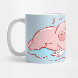 Cute Pink Piggy Angel Sleeping on a Cloud Mug