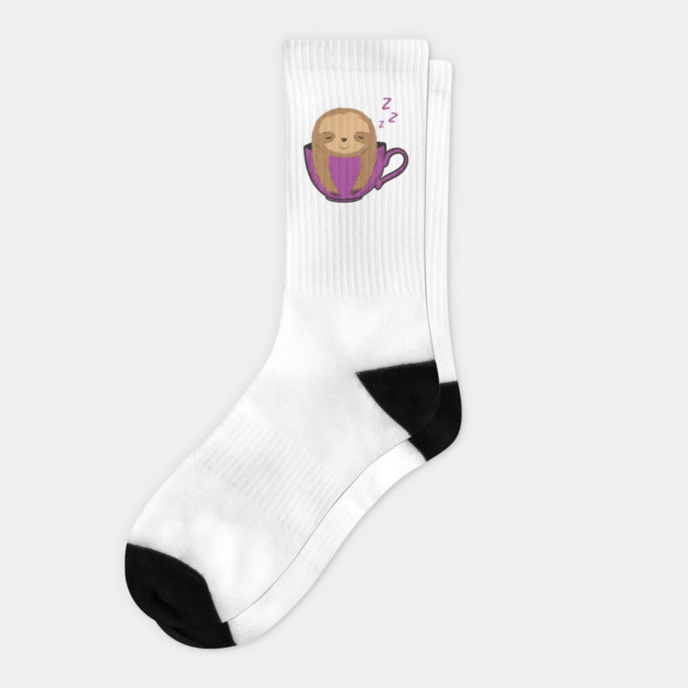 Sloth Sleeping in a Cup Funny Socks by creative