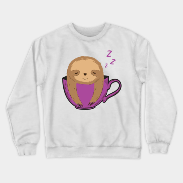 Sloth Sleeping in a Cup Funny Crewneck Sweatshirt by creative