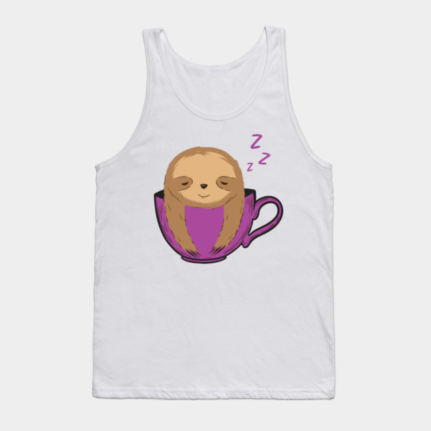 Sloth Sleeping in a Cup Funny Tank Top by creative