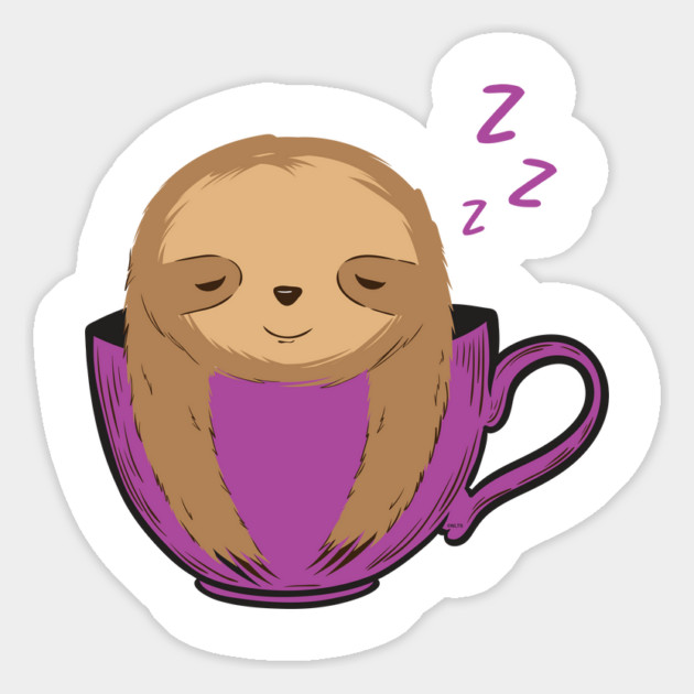 Sloth Sleeping in a Cup Funny Magnet by creative