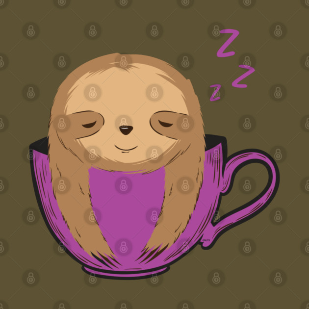 Sloth Sleeping in a Cup Funny by creative