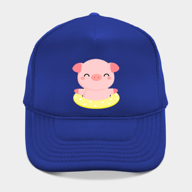 Cute Pink Piggy Relaxing in Pool by creative