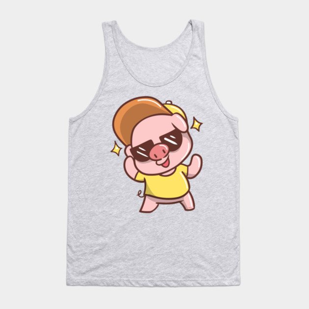 Cute Summer time Piggy with Sunglasses Tank Top by creative