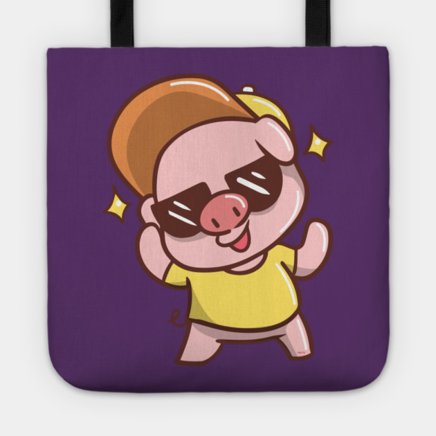 Cute Summer time Piggy with Sunglasses Tote by creative