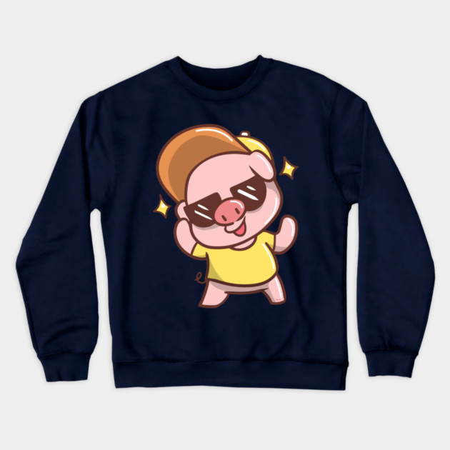 Cute Summer time Piggy with Sunglasses Crewneck Sweatshirt by creative