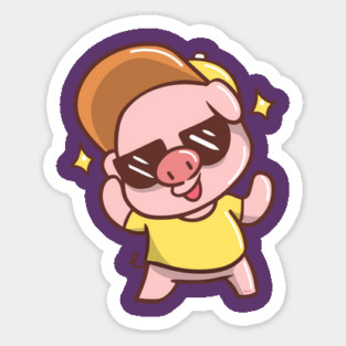 Cute Summer time Piggy with Sunglasses Magnet