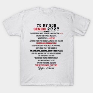 To My Son Senior 2020 T-Shirt