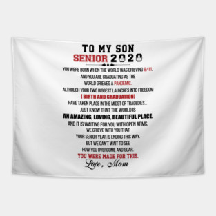 To My Son Senior 2020 Tapestry