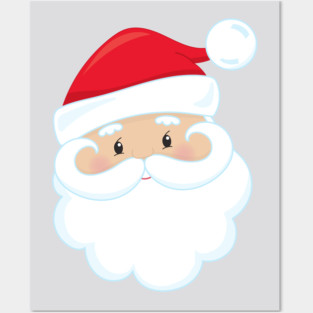 Santa Claus, Smiling Santa, Santa Hat, Christmas Posters and Art