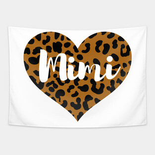Cute Leopard Print Mimi Heart Tapestry