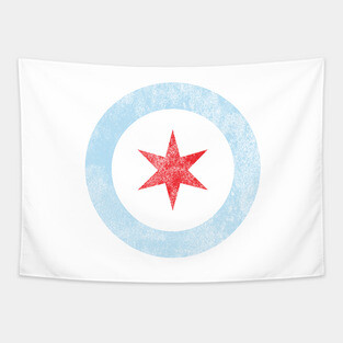 City of Chicago Flag Star Tapestry