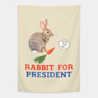 Rabbit for President Tapestry