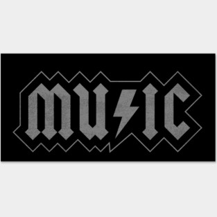 ACDC Music - Grey Posters and Art