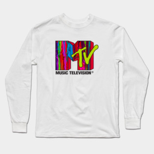 MTV Logo with Paint Pour Long Sleeve T-Shirt