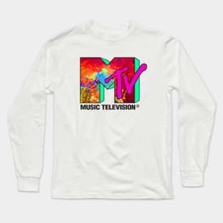 MTV Logo with Abstract Long Sleeve T-Shirt
