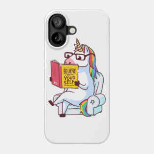 Believe in Yourself Unicorn Reading Book Phone Case