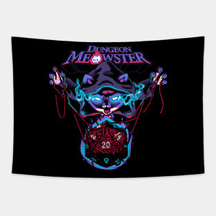 Dungeon Meowster - Funny RPG Cat Lover Tapestry