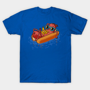 Hot Dog Summer Vacation Swimming Pool T-Shirt