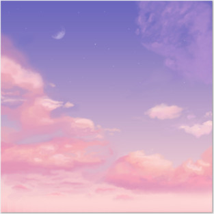 Sky Purple Aesthetic Lofi Posters and Art