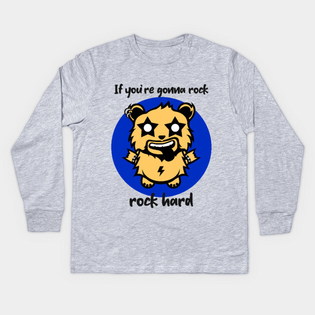 Rock Beary Hard Kids Long Sleeve T-Shirt by MCALTees