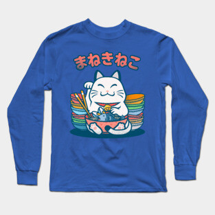 Lucky cat - Maneki neko ramen Long Sleeve T-Shirt