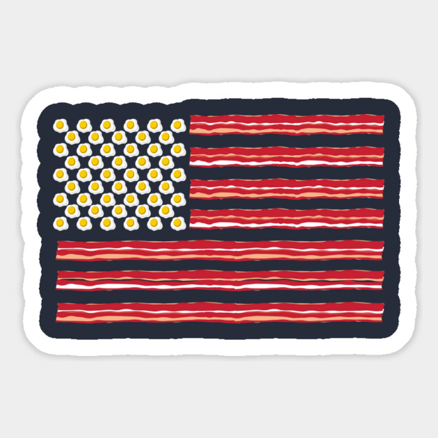 Bacon and Eggs American Flag 4th of July Magnet by stayfrostybro