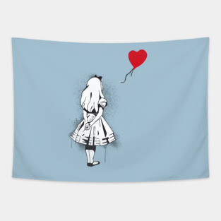 Banksy in Wonderland Tapestry