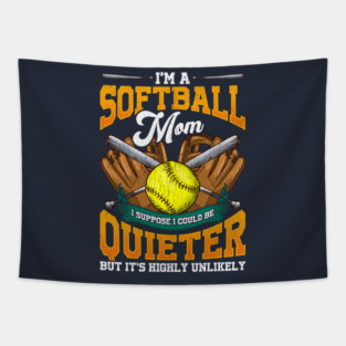 I am a Softball Mom Tapestry