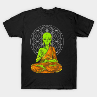 Alien Buddha Meditation Yoga UFO T-Shirt