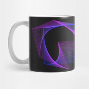 Abstract Geometry Square Line Art Neon Colors Mug