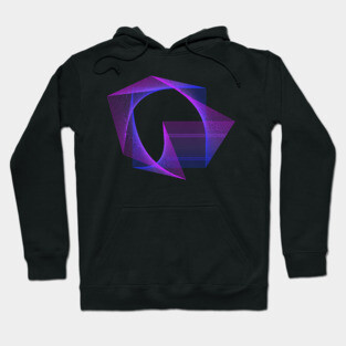 Abstract Geometry Square Line Art Neon Colors Hoodie