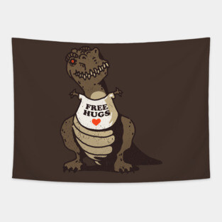 T-Rex Free Hugs Tapestry