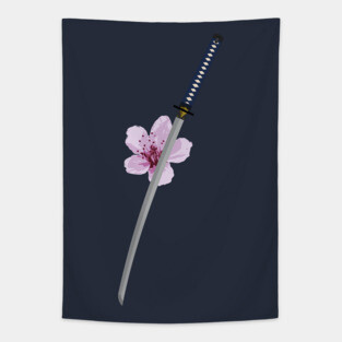 Cherry Katana Tapestry