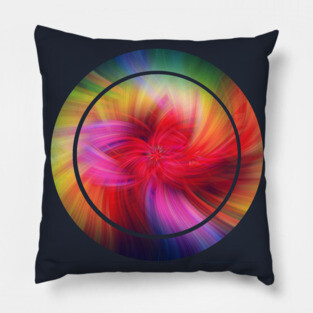 Rainbow Feathers - Abstract Digital Art Pillow