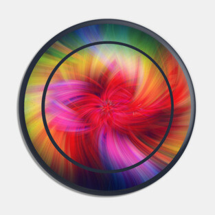 Rainbow Feathers - Abstract Digital Art Pin