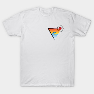 Sunset wave in a triangle, with the sun shining T-Shirt