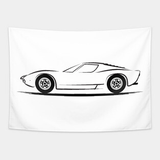 Lamborghini Miura P400 Black Tapestry