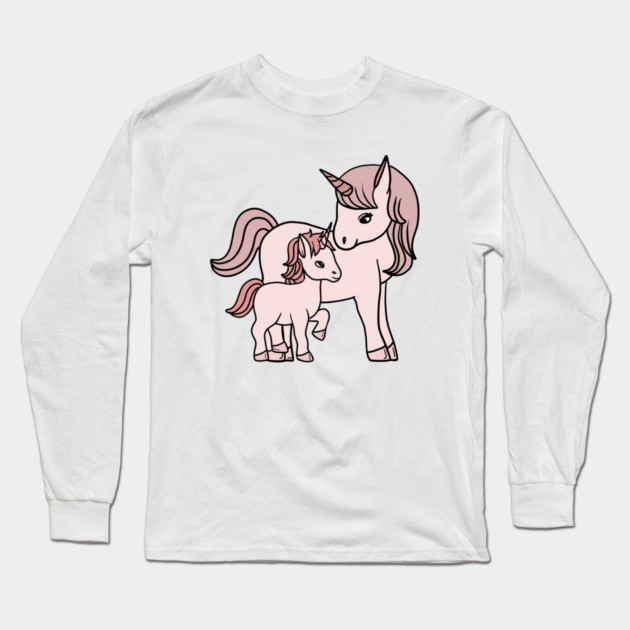 Unicorn, Mother and Child, Unicorns Mothers Day Gift Long Sleeve T-Shirt by logiamerch