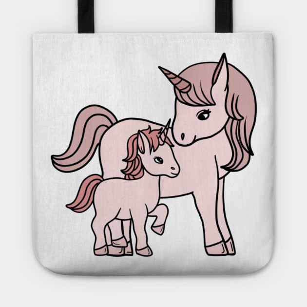 Unicorn, Mother and Child, Unicorns Mothers Day Gift Tote by logiamerch
