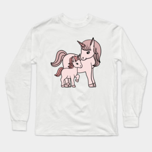 Unicorn, Mother and Child, Unicorns Mothers Day Gift Long Sleeve T-Shirt