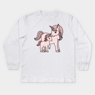 Unicorn, Mother and Child, Unicorns Mothers Day Gift Kids Long Sleeve T-Shirt