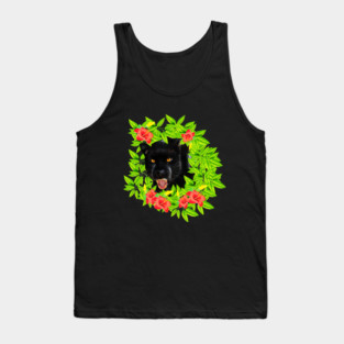 Tropical - Jaguar Cat, Black panther, Floral theme Tank Top
