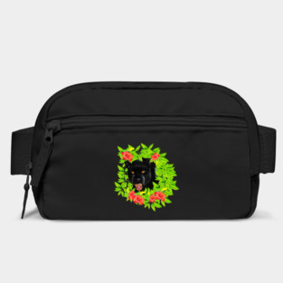 Tropical - Jaguar Cat, Black panther, Floral theme Bag