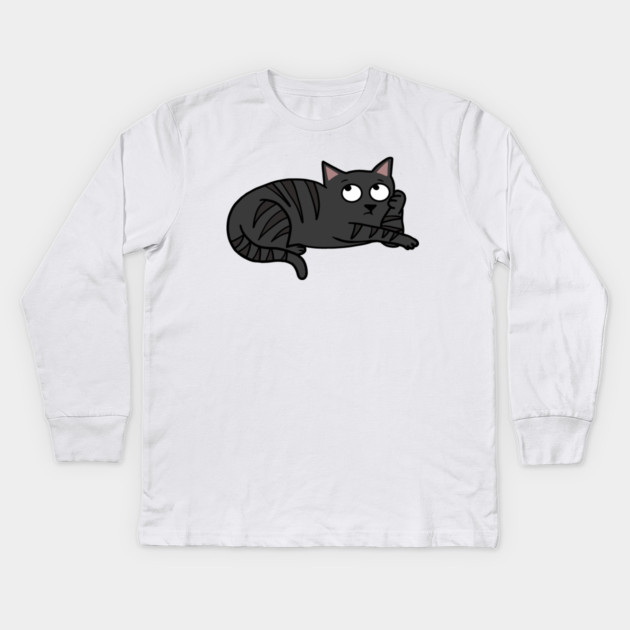 Bored Cat Kids Long Sleeve T-Shirt by logiamerch