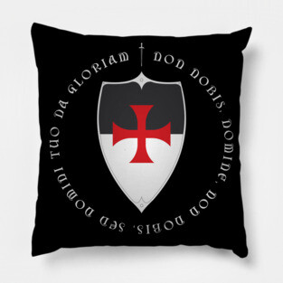 Knights Templar Crusader Motto and Cross Pillow