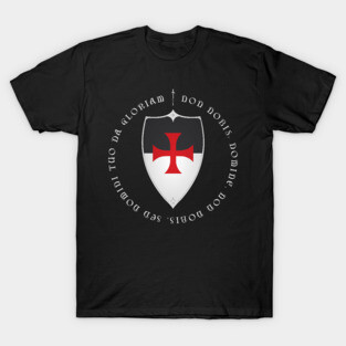 Knights Templar Crusader Motto and Cross T-Shirt
