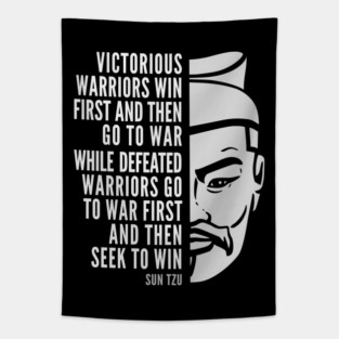 Sun Tzu Inspirational Quote: Victorious and Defeated Warriors Tapestry