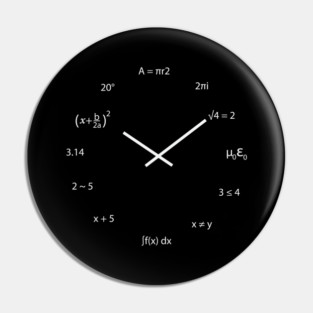 Math Clock Pin