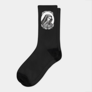 Vintage Virgin Mary Maria Portrait Socks